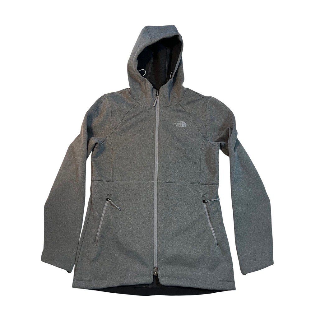 The North Face Womens WindWall Softshell Hooded Jacket Grey S/P‎ Full Zip Fleece